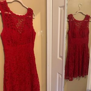 DRESS BARN RED LACE DRESS